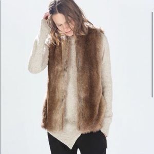 Zara faux fur vest